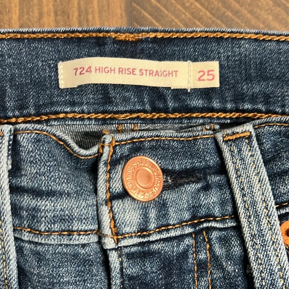 Levi high rise straight women’s Jean pants size 25 - Picture 2 of 5